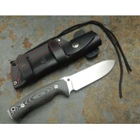Cudeman SVK1 N690 Micarta Schwarz inkl. Lederscheide