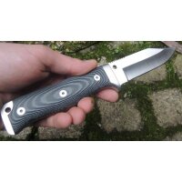Cudeman MT-1 N695 Micarta Schwarz inkl. Lederscheide