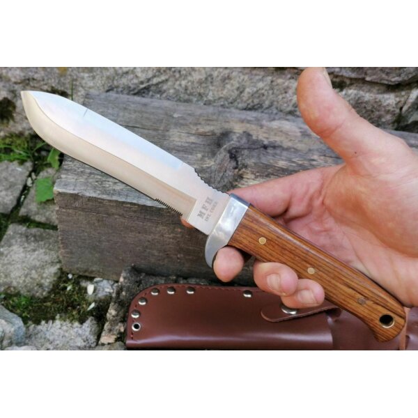 FOX Outdoor BW PARATROOPER Messer Outdoormesser Holzgriff Solide Lederscheide