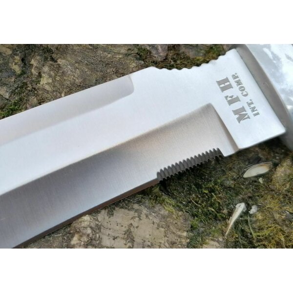 FOX Outdoor BW PARATROOPER Messer Outdoormesser Holzgriff Solide Lederscheide