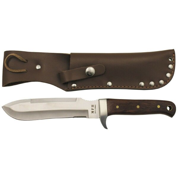 FOX Outdoor BW PARATROOPER Messer Outdoormesser Holzgriff Solide Lederscheide