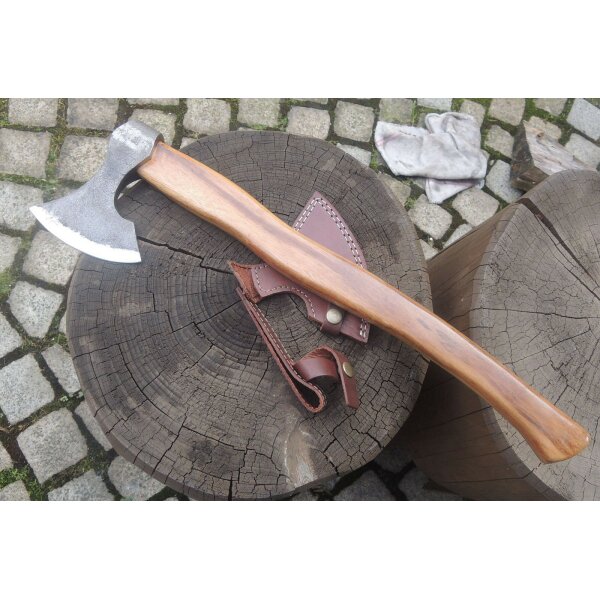 Haller Axt Beil Mittelalteraxt Big Axe aus Kohlenstoffstahl + Lederscheide