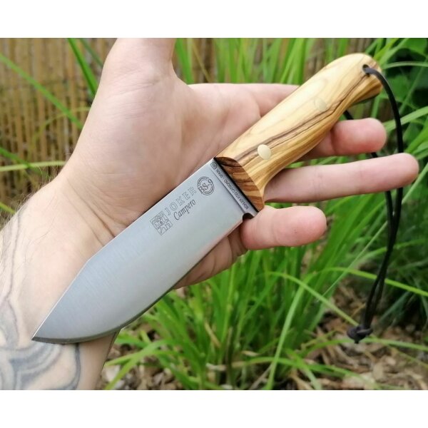 Joker Campero BS-9 K720 Olivenholz Braun inkl. Feuerstarter Lederscheide