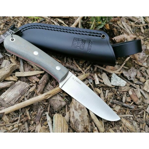 Joker Montanero 14C28N Micarta Grün inkl. Lederscheide