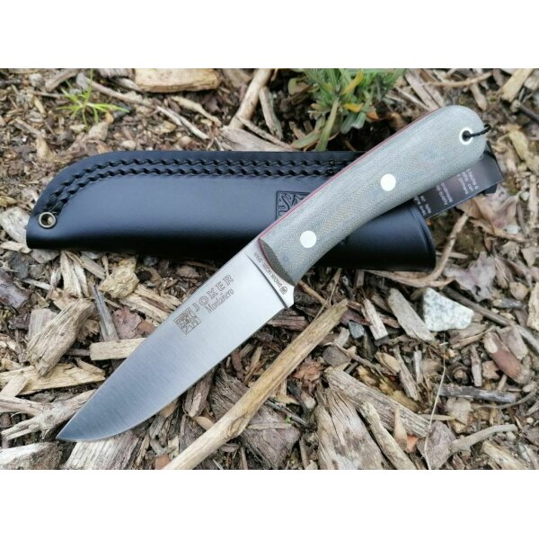 Joker Montanero 14C28N Micarta Grün inkl. Lederscheide
