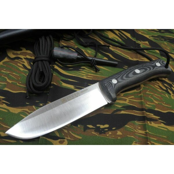 Joker Nomad N695 Micarta Schwarz inkl. Feuerstarter Paracord Lederscheide