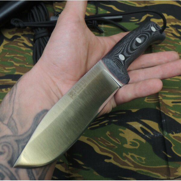 Joker Nomad N695 Micarta Schwarz inkl. Feuerstarter Paracord Lederscheide