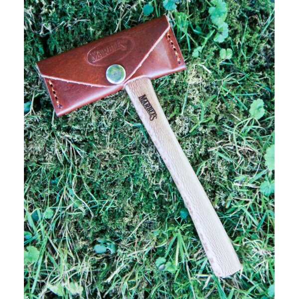 Marbles MINI AXE DAMASCUS Mini Axt Winziges Beil Holzgriff Lederscheide Gimmick