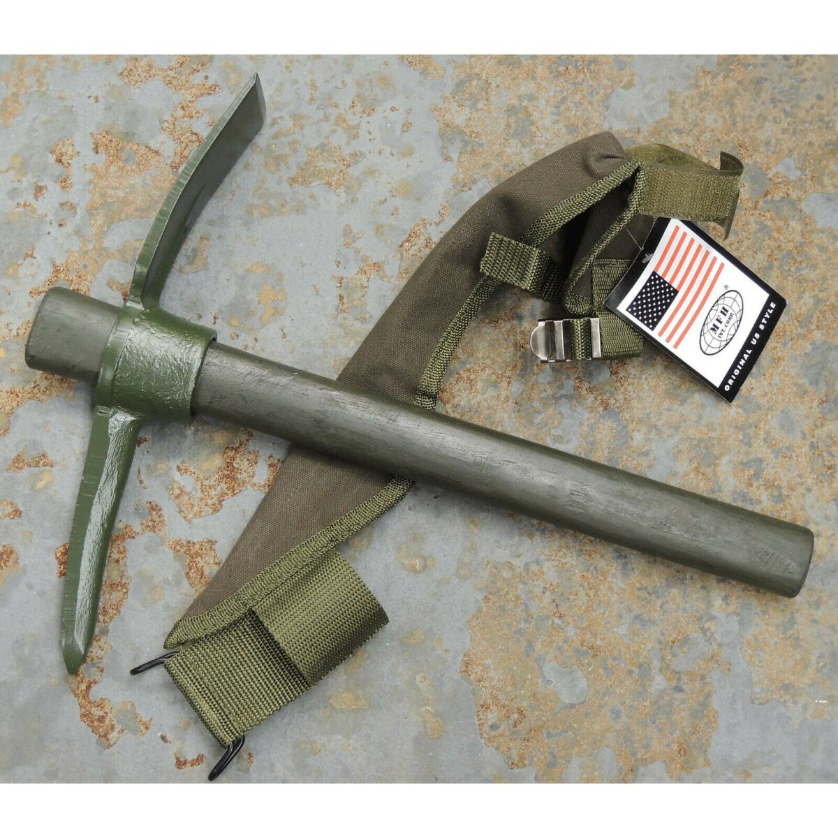 Tasche Army Outdoor Spitzhacke Flachhacke Hacke M1910 US PICKEL mit Holzstiel u