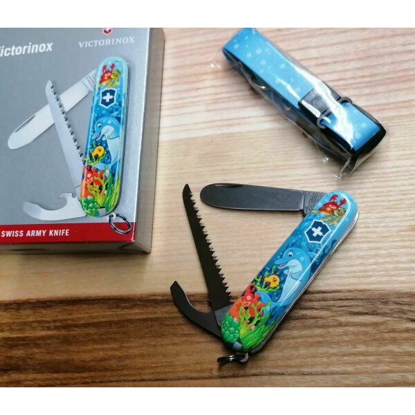 My First Victorinox Schnitzmesser DELFIN EDITION Kindermesser + Malbuch + Band