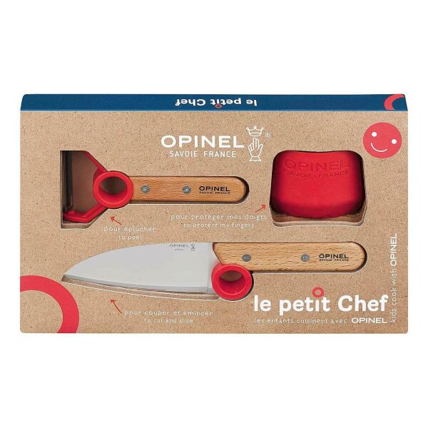 Opinel Küchenmesserset LE PETIT CHEF Kinder-Küchenmesser Set 3-teilig Kochmesser