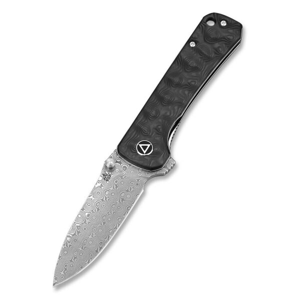 QSP Knife HAWK DAMASCUS QS131A Messer Damaststahl Kohlefasergriff Folder
