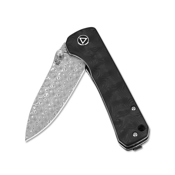 QSP Knife HAWK DAMASCUS QS131A Messer Damaststahl Kohlefasergriff Folder