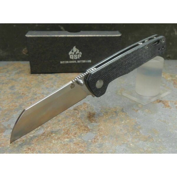 QSP Knife PENGUIN QS130B Messer D2 Stahl Jeans Micarta Copper Washer Gürtelclip
