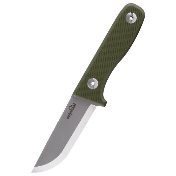 Schnitzel DU Messer Kindermesser Schnitzmesser 14C28N Stahl G10 Kydex GRÜN