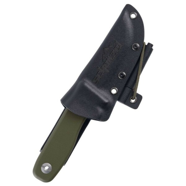 Schnitzel DU Messer Kindermesser Schnitzmesser 14C28N Stahl G10 Kydex GRÜN