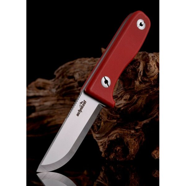 Schnitzel DU Messer Kindermesser Schnitzmesser 14C28N Stahl G10 Kydex ROT