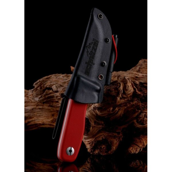 Schnitzel DU Messer Kindermesser Schnitzmesser 14C28N Stahl G10 Kydex ROT
