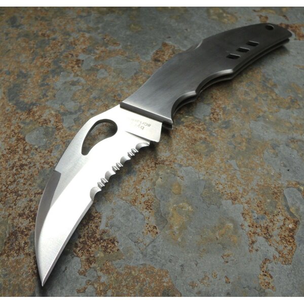 Spyderco Crossbill Serrated 8Cr13MoV Edelstahl Silber 01SP1007PS