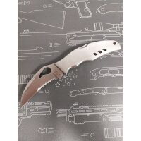 Spyderco Crossbill Serrated 8Cr13MoV Edelstahl Silber...