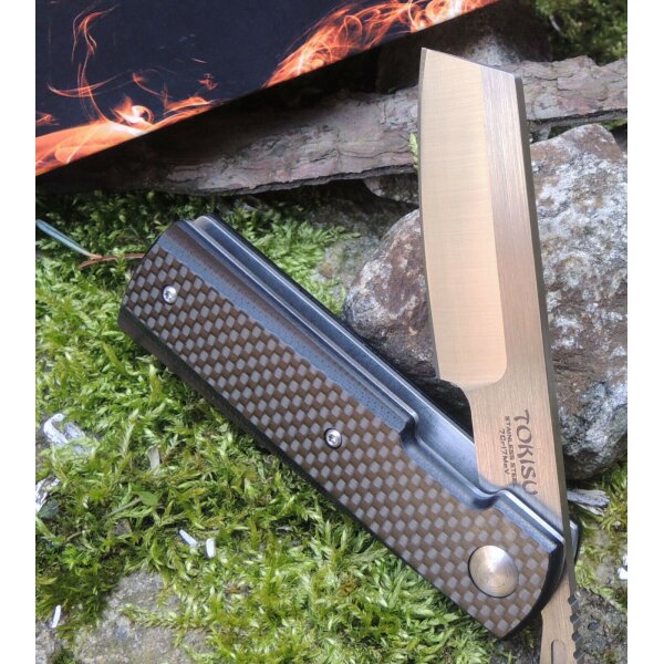 Tokisu Knives Messer Frontflip Folder 7Cr17MoV Stahl G10 / Carbon Griff