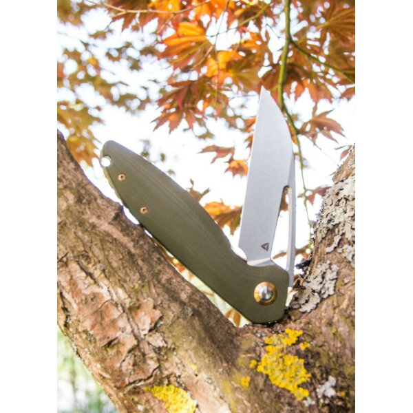 TUYA KNIFE Messer CEBU T1602-GG Folder D2 Stahl G10 Kugellager Titanclip GREEN