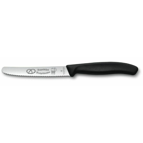 Victorinox Bayerisches Brotzeitmesser Brötchenmesser Tomatenmesser Schwarz