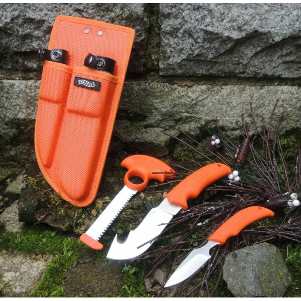 Walther HKS Hunting Knife Set 440C Kunststoff Orange inkl. Nylonscheide