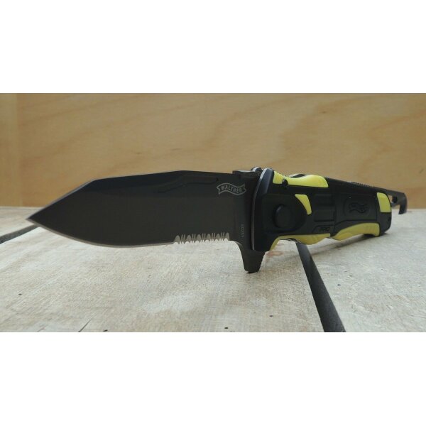 Walther RK2  Knife yellow Messer Rettungsmesser 12C27 Sandvik Stahl + Etui