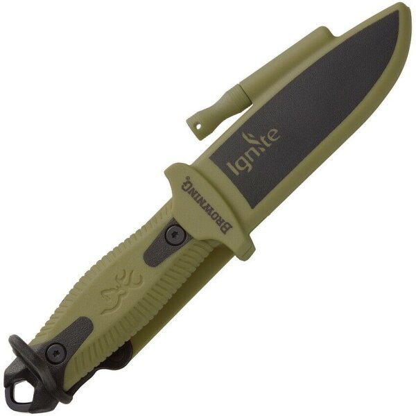Browning IGNITE 2 OLIVE Messer Bushcraft Camping 7Cr17MoV Polymer Feuerstarter