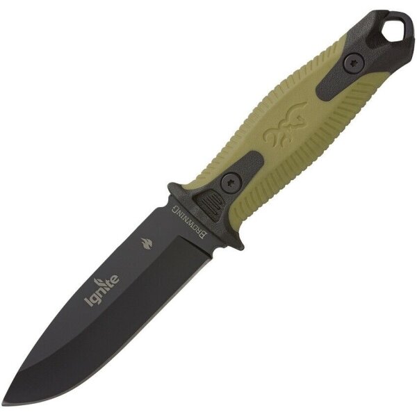 Browning IGNITE 2 OLIVE Messer Bushcraft Camping 7Cr17MoV Polymer Feuerstarter
