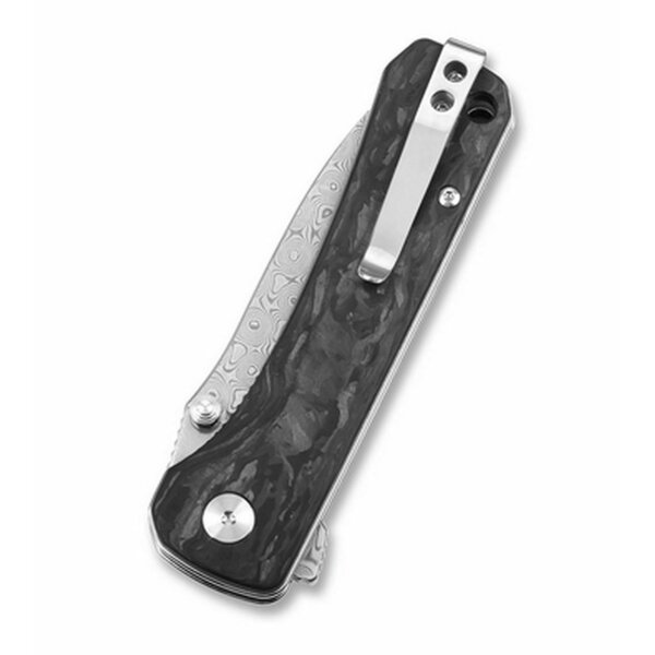 QSP Knife HAWK Damast QS131-E Messer Damastmesser Taschenmesser Carbon Griff