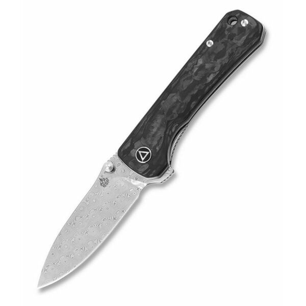 QSP Knife HAWK Damast QS131E Messer Damastmesser Taschenmesser Carbon Griff