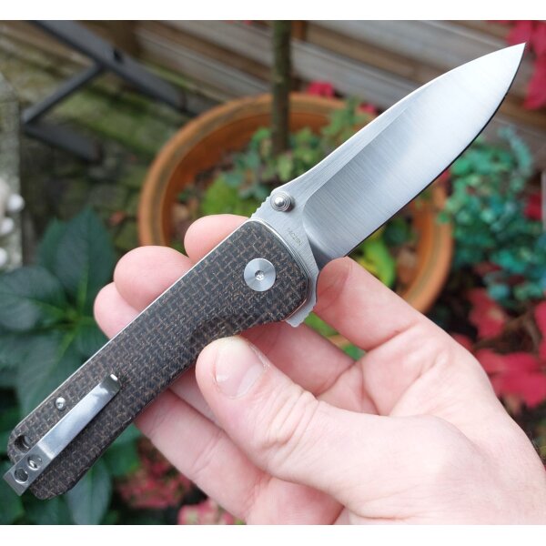 QSP Knife HAWK QS131G Messer Taschenmesser 14C28N Stahl Micarta Griff Folder