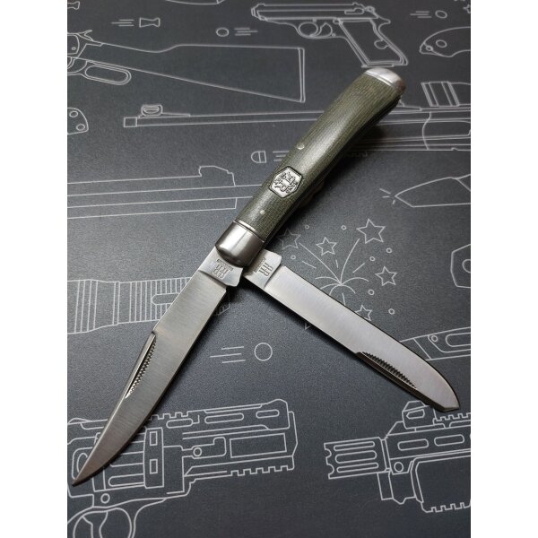 Rough Ryder Rider GREEN MICARTA TRAPPER Taschenmesser Canvas Micartagriff