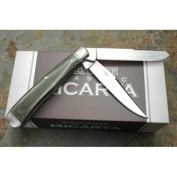 Rough Ryder Rider GREEN MICARTA TRAPPER Taschenmesser Canvas Micartagriff
