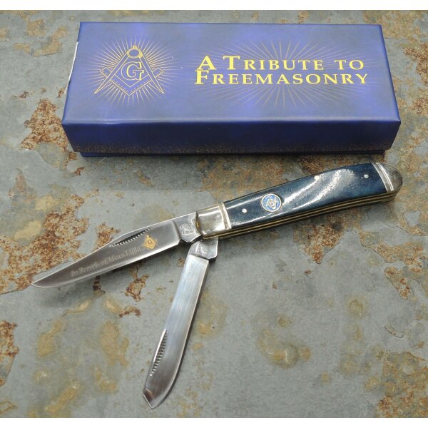 Rough Ryder Rider Masonic Mini Trapper Messer Taschenmesser Knochengriff