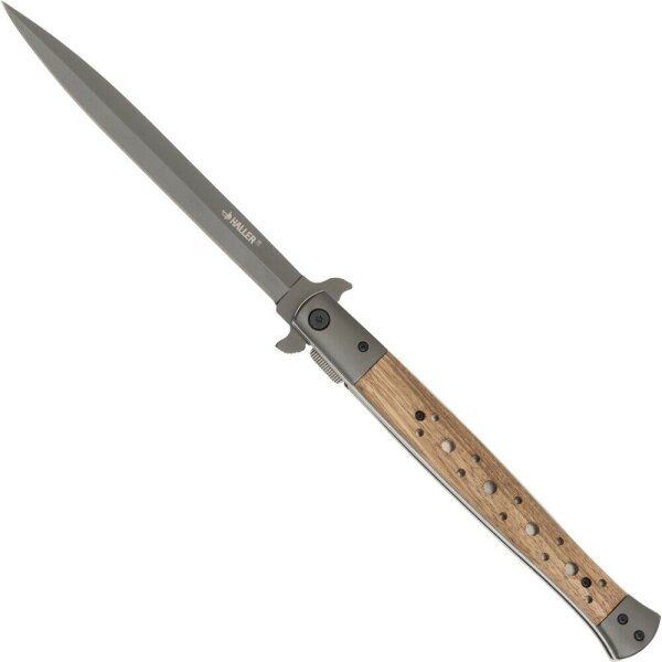 Haller Messer XXL Stiletto Taschenmesser 33,2cm 420 Stahl Zebraholzgriff