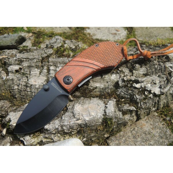 Rough Ryder Rider WOODPECKER Messer Taschenmesser Holzgriff Lederriemen