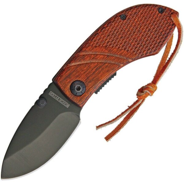 Rough Ryder Rider WOODPECKER Messer Taschenmesser Holzgriff Lederriemen