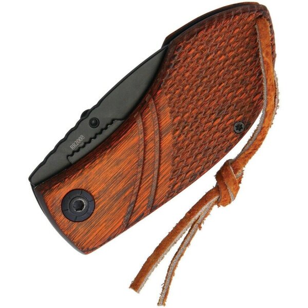 Rough Ryder Rider WOODPECKER Messer Taschenmesser Holzgriff Lederriemen