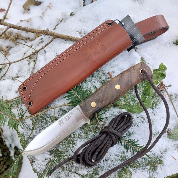 Joker Ember S 14C28N Walnussholz Braun inkl. Paracord Lederscheide