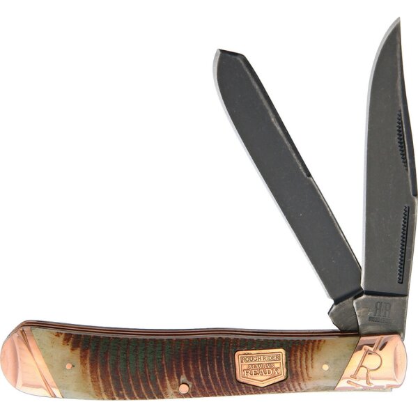 Rough Ryder Rider BACKWOODS BUSHCRAFT Trapper Slipjoint Taschenmesser Knochengriff