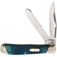 Rough Ryder Rider BLACK &amp; BLUE TRAPPER Messer...