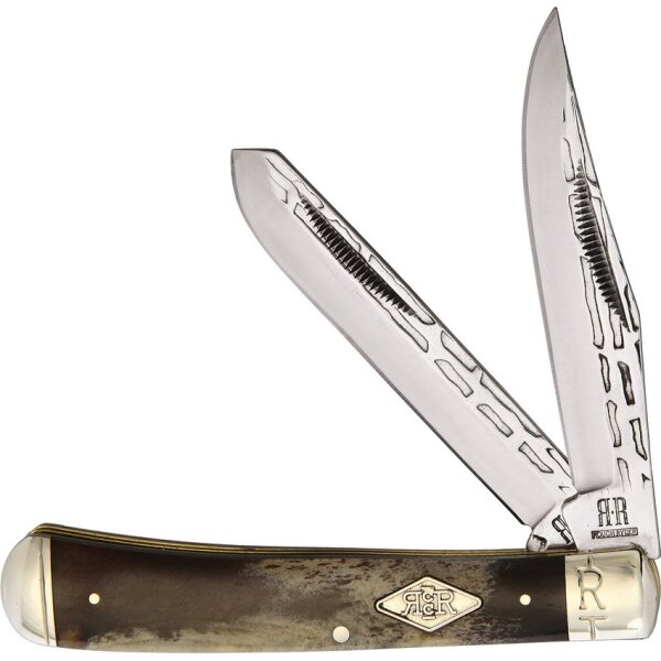 Rough Ryder Rider HEAVY FORGE TRAPPER Messer Slipjoint Robust T10 Kohlenstoff Knochen