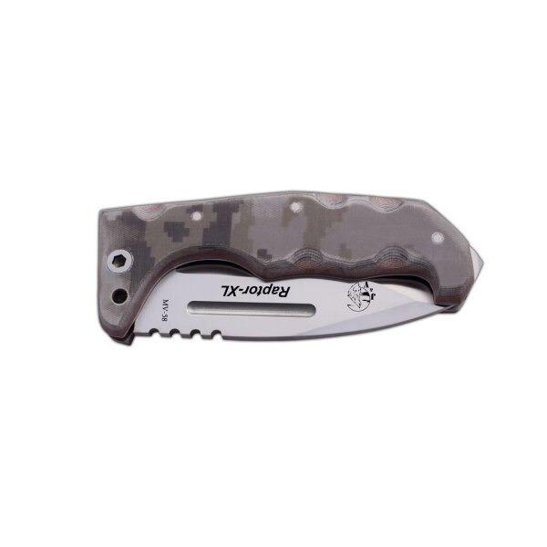 J&V Adventure Knives RAPTOR XL DESERT Messer Taschenmesser Micarta MV-58 Stahl