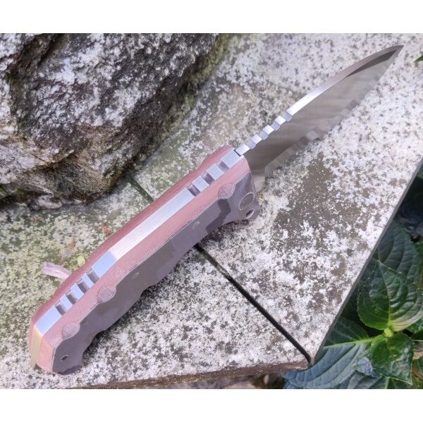 J&V Adventure Knives RAPTOR XL DESERT Messer Taschenmesser Micarta MV-58 Stahl