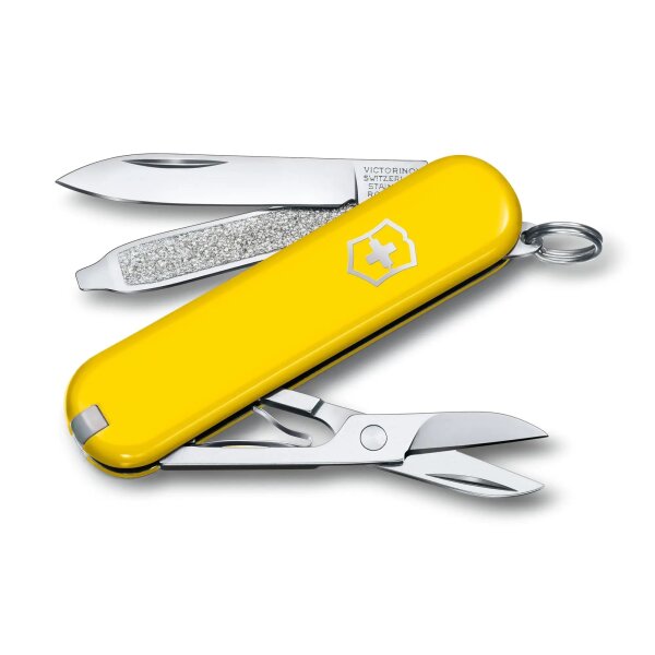 Victorinox CLASSIC SD Mini Schweizer Taschenmesser Fresh Colors Schlüsselanhänger Sunny Side
