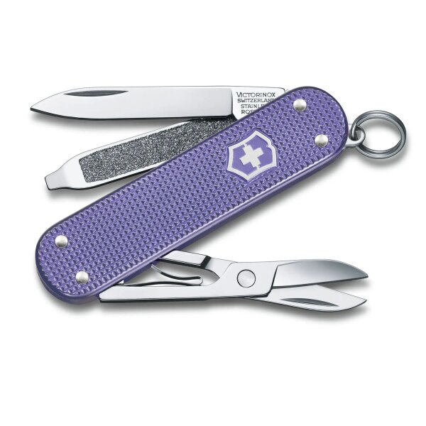 Victorinox CLASSIC ALOX Mini Schweizer Messer Fresh Colors Schlüsselanhänger Electric Lavender