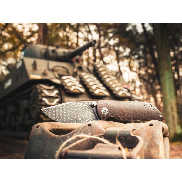 Böker Solingen Messer M4 SHERMAN-DAMAST Framelock Damaststahl Micartagriff 110662DAM